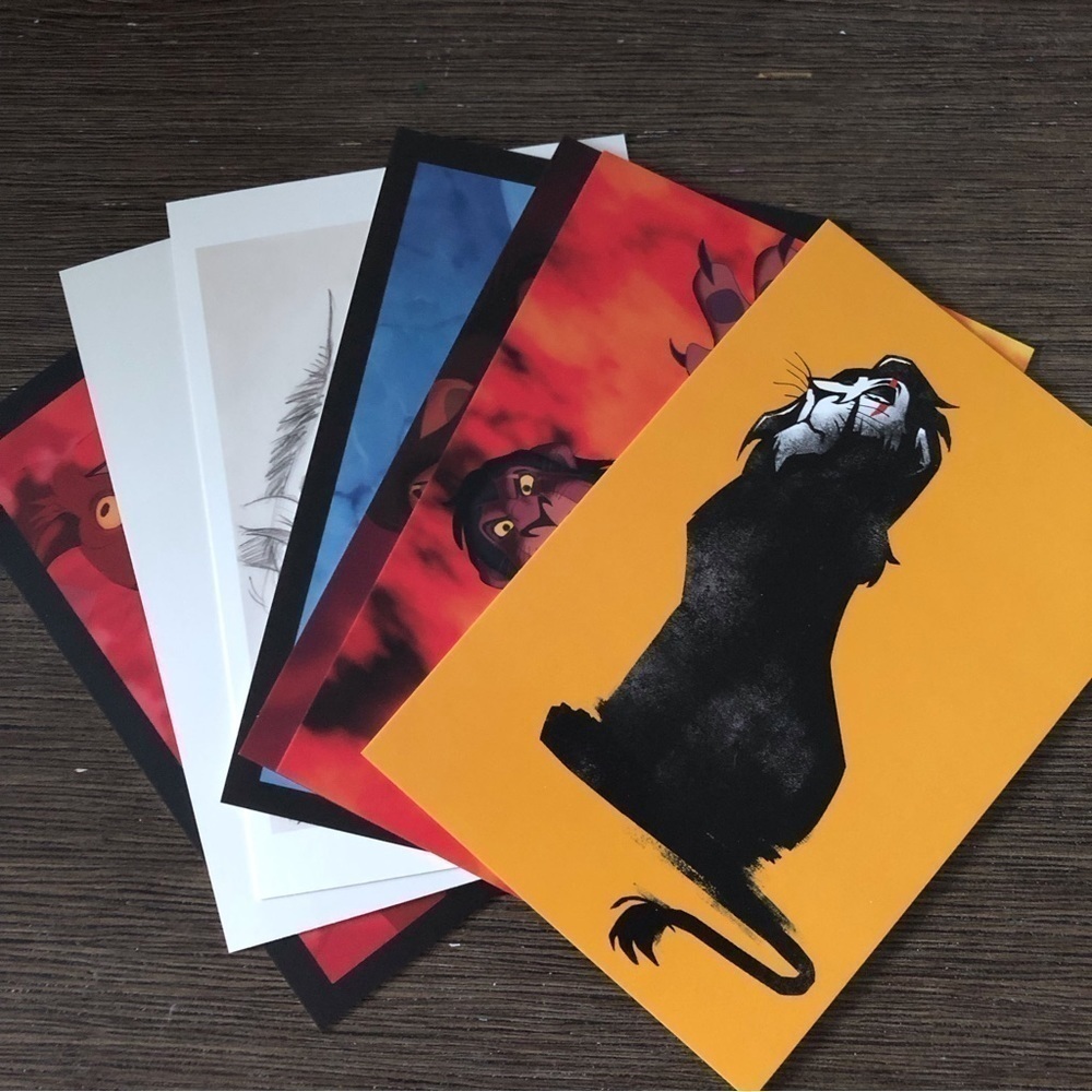 Disney Villains Postcards: The Lion King: Scar 5 pack.